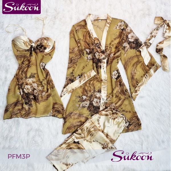 -Ensemble pyjama 04 pcs a fleur-PFM3P