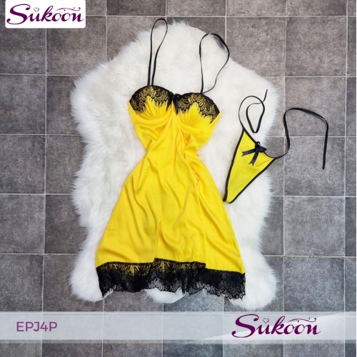 -Ensemble pyjama jaune 04 pièces-EPJ4P