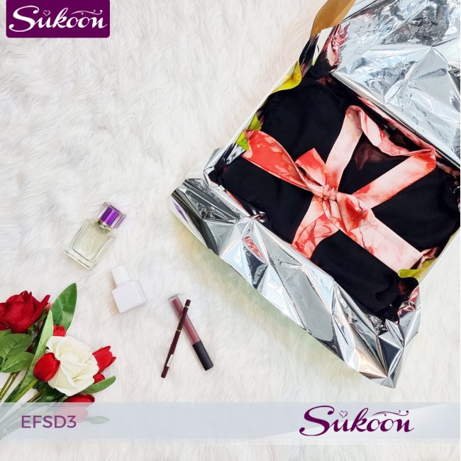 Ensemble pyjama 3 pièces en satin imprimé -EFSD3