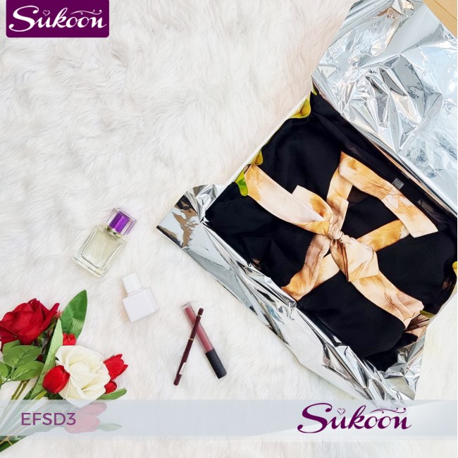 Ensemble pyjama 3 pièces en satin imprimé -EFSD3