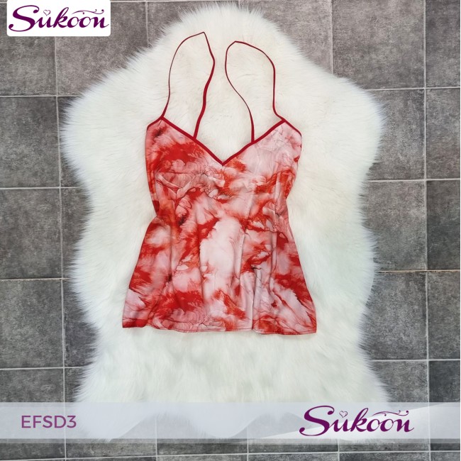 Ensemble pyjama 3 pièces en satin imprimé -EFSD3