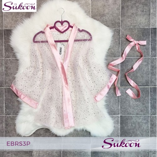 Pyjama perlé de luxe pour femme élégante 3 pièces -EBRS3P-