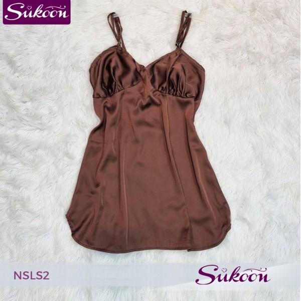 nuisette court en satin fleuré -NSLS2- 2