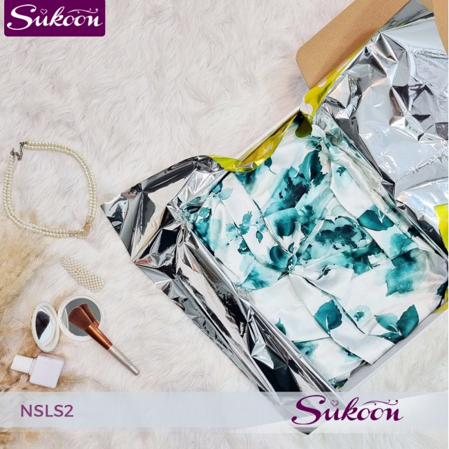 nuisette court en satin fleuré -NSLS2-