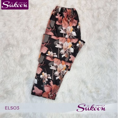 Ensemble pyjama 3 pc en satin fleuré -ELSO3-