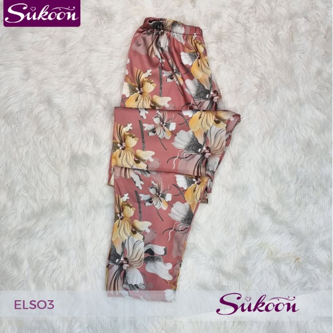 Ensemble pyjama 3 pc en satin fleuré -ELSO3-