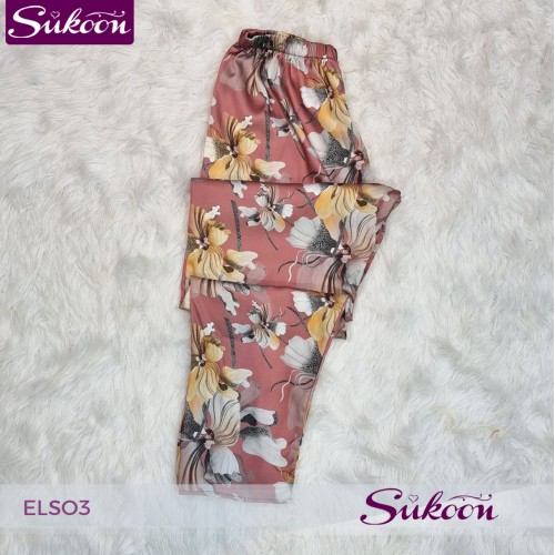 Ensemble pyjama 3 pc en satin fleuré -ELSO3-