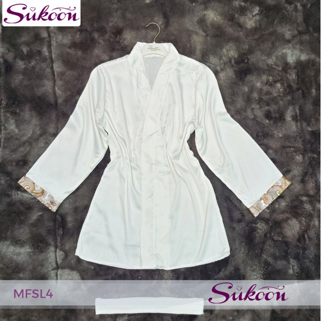 Ensemble pyjama 4 pièces en satin -MFSL4-