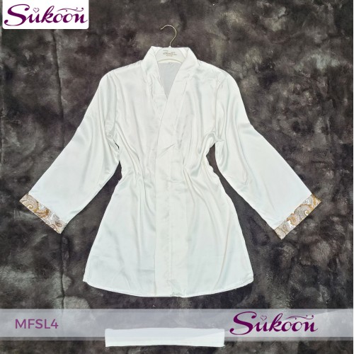 Ensemble pyjama 4 pièces en satin -MFSL4-