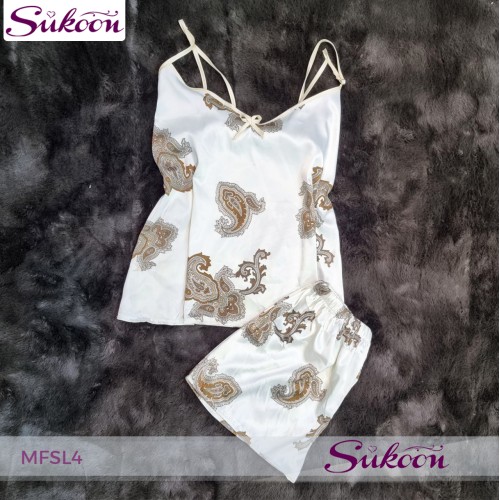 Ensemble pyjama 4 pièces en satin -MFSL4-