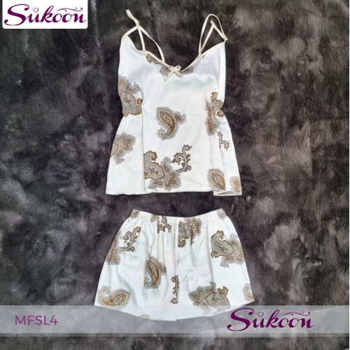 Ensemble pyjama 4 pièces en satin -MFSL4-