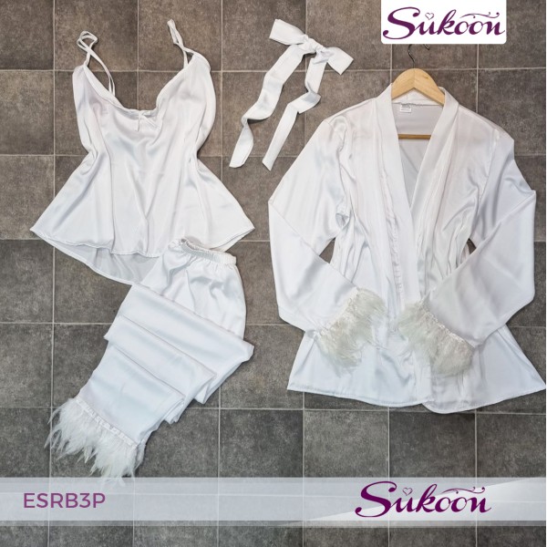 Ensemble pyjama 3 pièces décoré de plumes -ESRB3P-