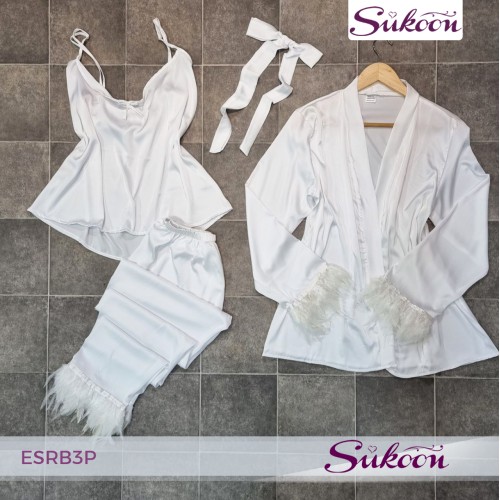 Ensemble pyjama 3 pièces décoré de plumes -ESRB3P-