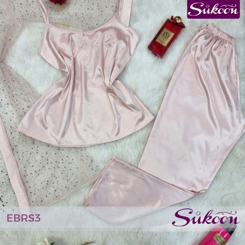 Pyjama perlé de luxe pour femme élégante 3 pièces-EBRS3-