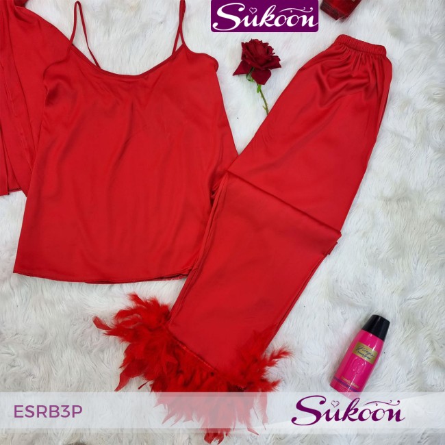 Ensemble pyjama 3 pièces décoré de plumes *ESRB3P*