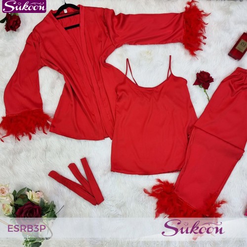 Ensemble pyjama 3 pièces décoré de plumes *ESRB3P*