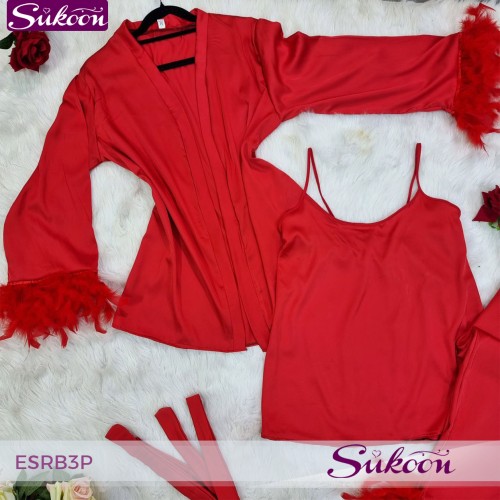 Ensemble pyjama 3 pièces décoré de plumes *ESRB3P*