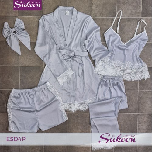 -Pyjama en satin 4 psc -ESD4P