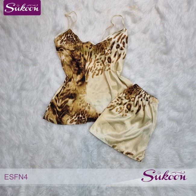 -ensemble pyjama 04 pcs tigrée en beige -ESFN4