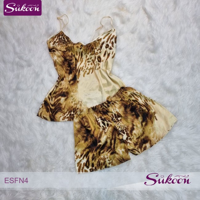 -ensemble pyjama 04 pcs tigrée en beige -ESFN4