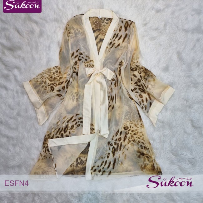 -ensemble pyjama 04 pcs tigrée en beige -ESFN4