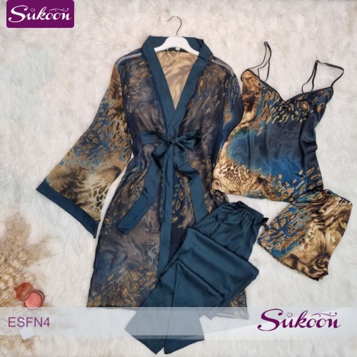 ensemble pyjama 04 pcs tigrée en vert -ESFN4-