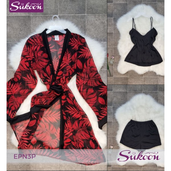 -Pyjama féminine pour l'été  3 pieces -EPN3P 2