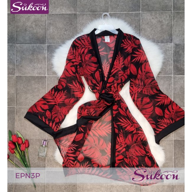 -Pyjama féminine pour l'été  3 pieces -EPN3P