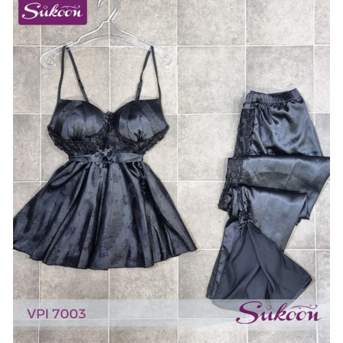 -Pyjama en satin 2 psc -VPI 7003