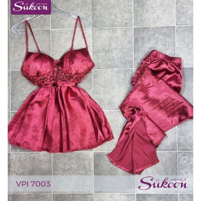 -Pyjama en satin 2 psc -VPI 7003