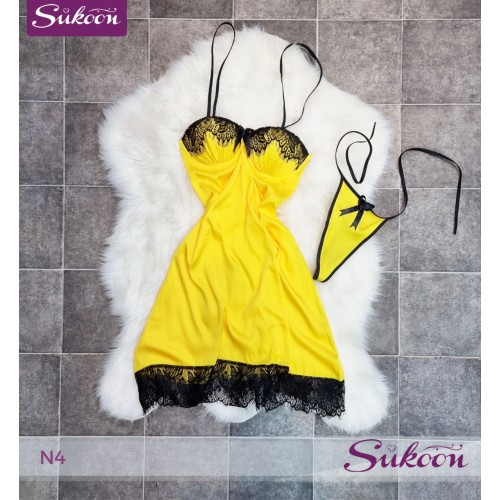 -Nuisette en satin et dental -N4