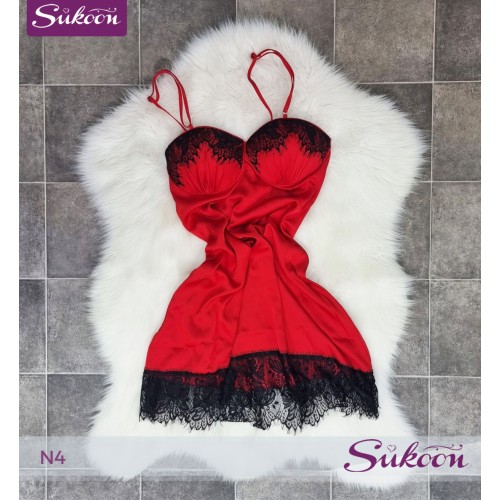 -Nuisette en satin et dental -N4