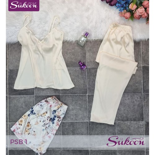 -Ensemble pyjama 3 psc a fleurs -PSB1