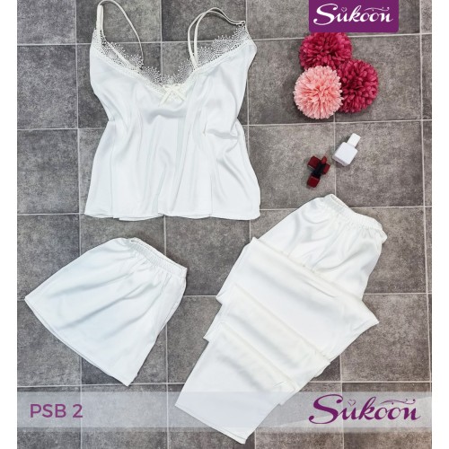 -Ensemble pyjama en soie 03 pcs -PSB2