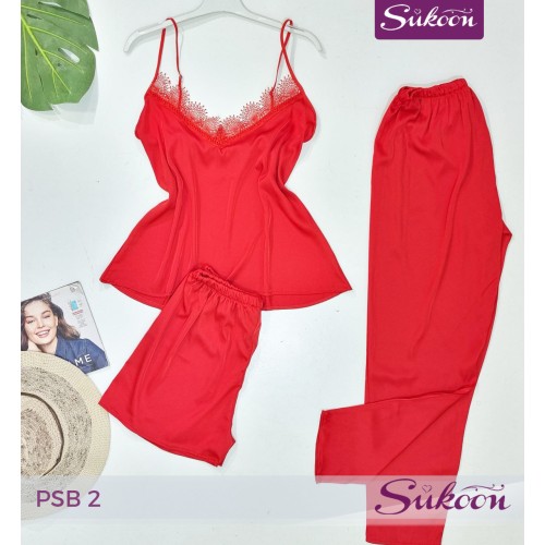 -Ensemble pyjama en soie 03 pcs -PSB2