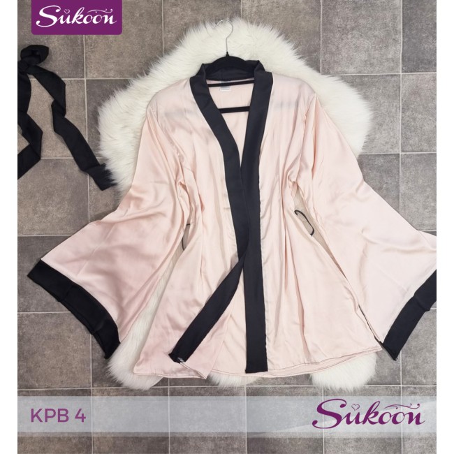 -Pyjama rose en satin -KPB4