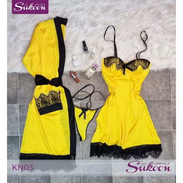 -Ensemble nuisette satinée 02 pcs -KN03