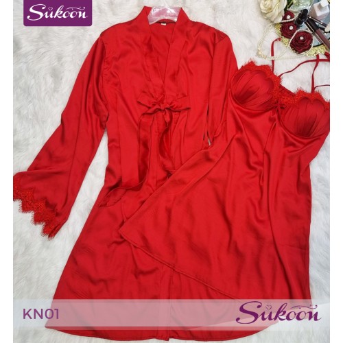 -Ensemble pyjama en soie 02 pcs-KN01