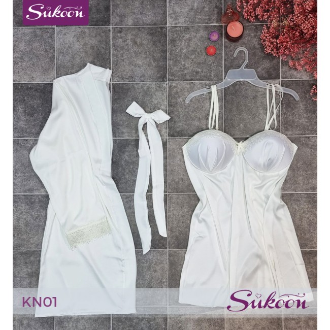 -Ensemble pyjama en soie 02 pcs-KN01