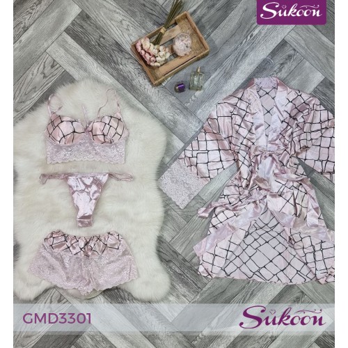 -Pyjama Rose 4 pieces-GMD3301