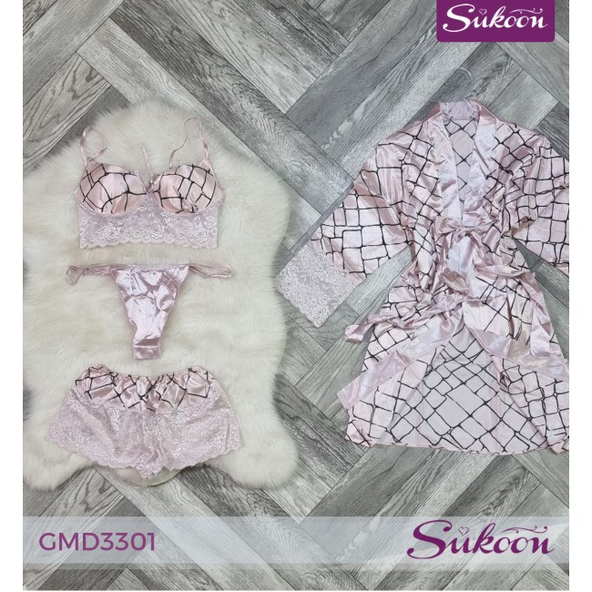 -Pyjama Rose 4 pieces-GMD3301