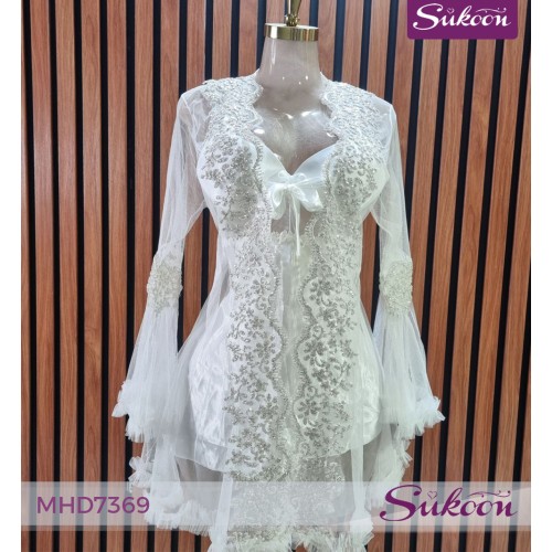 -Déshabillé Blanche 2 pieses -MHD7369