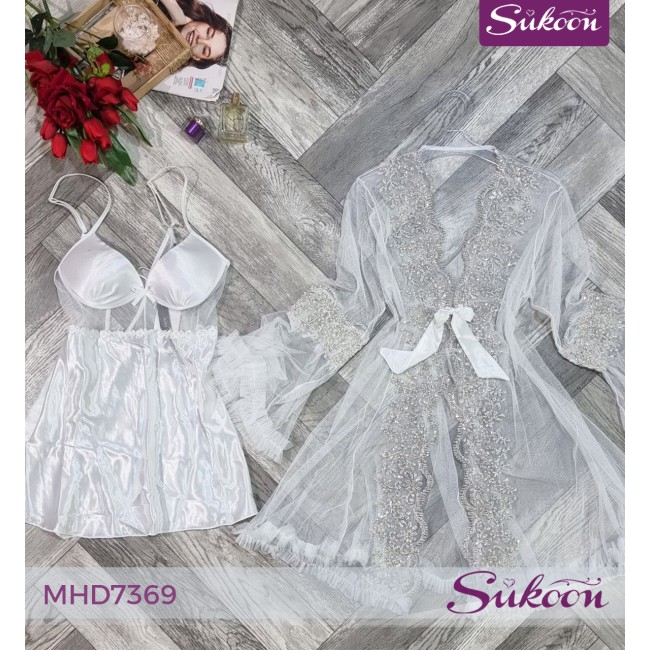 -Déshabillé Blanche 2 pieses -MHD7369