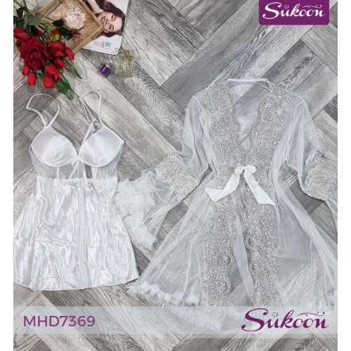 -Déshabillé Blanche 2 pieses -MHD7369