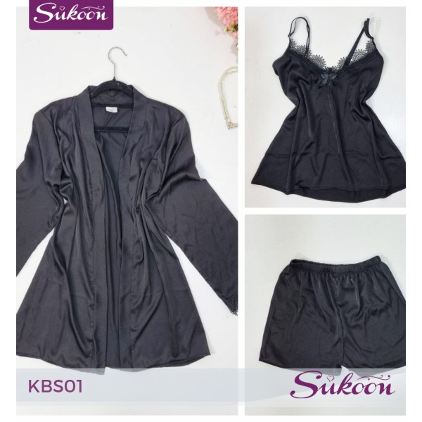 -Pyjama satiné 3 psc -KBS01 2