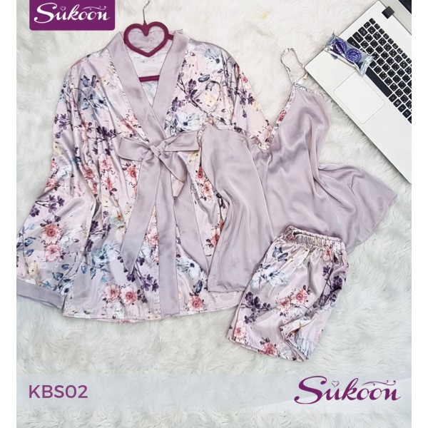 -Pyjama a fleurs 3psc -KBS02