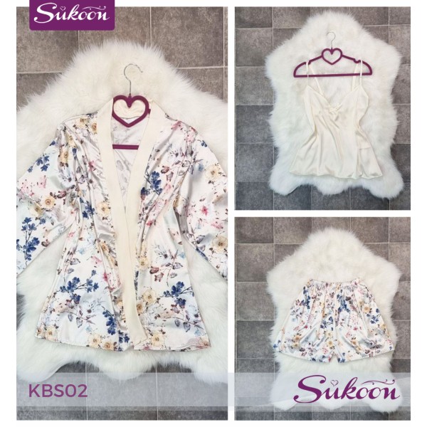 -Pyjama a fleurs 3psc -KBS02 2