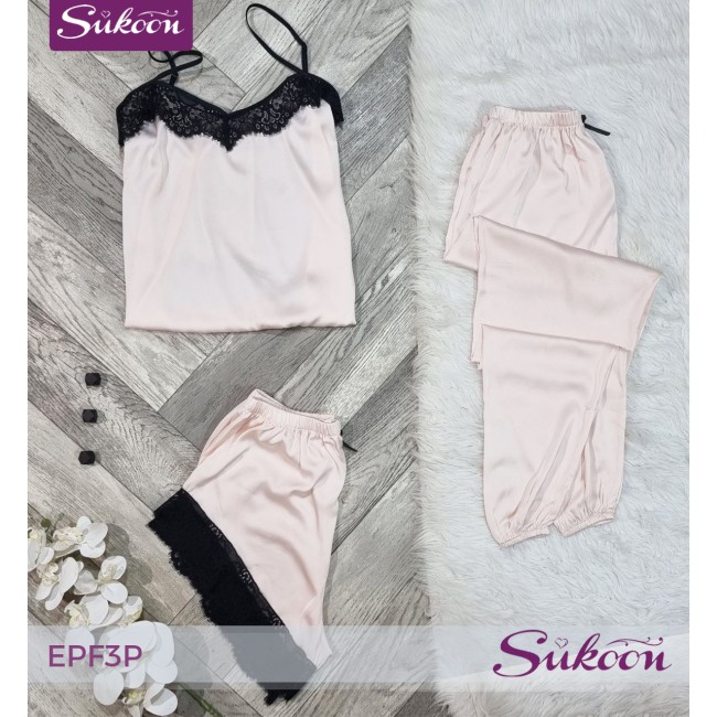 - Ensemble pyjama féminine en satin -EPF3P