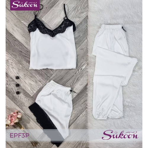 - Ensemble pyjama féminine en satin -EPF3P