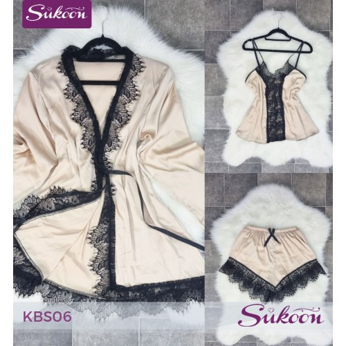 -Pyjama dentelle 3psc -KBS06